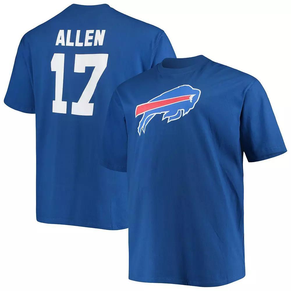 Men's Fanatics Branded Josh Allen Royal Buffalo Bills Big & Tall Player Name & Number T-Shirt, Size: 4XLT, Blue Product Image