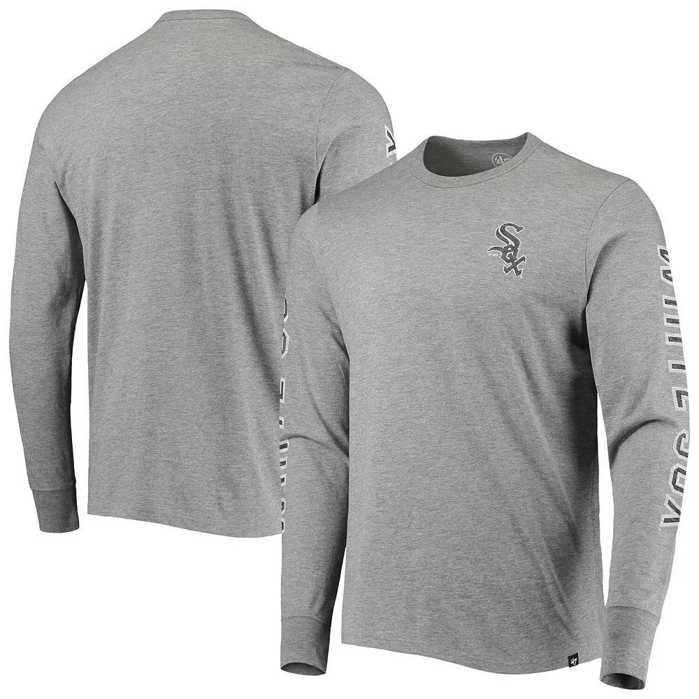 Men's '47 Heathered Gray Chicago White Sox Team Long Sleeve T-Shirt, Size: Large, Grey Product Image