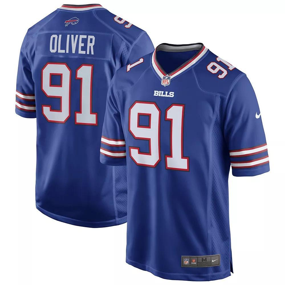 Men's Nike Ed Oliver Royal Buffalo Bills Team Game Player Jersey, Size: 5XL, Blue Product Image