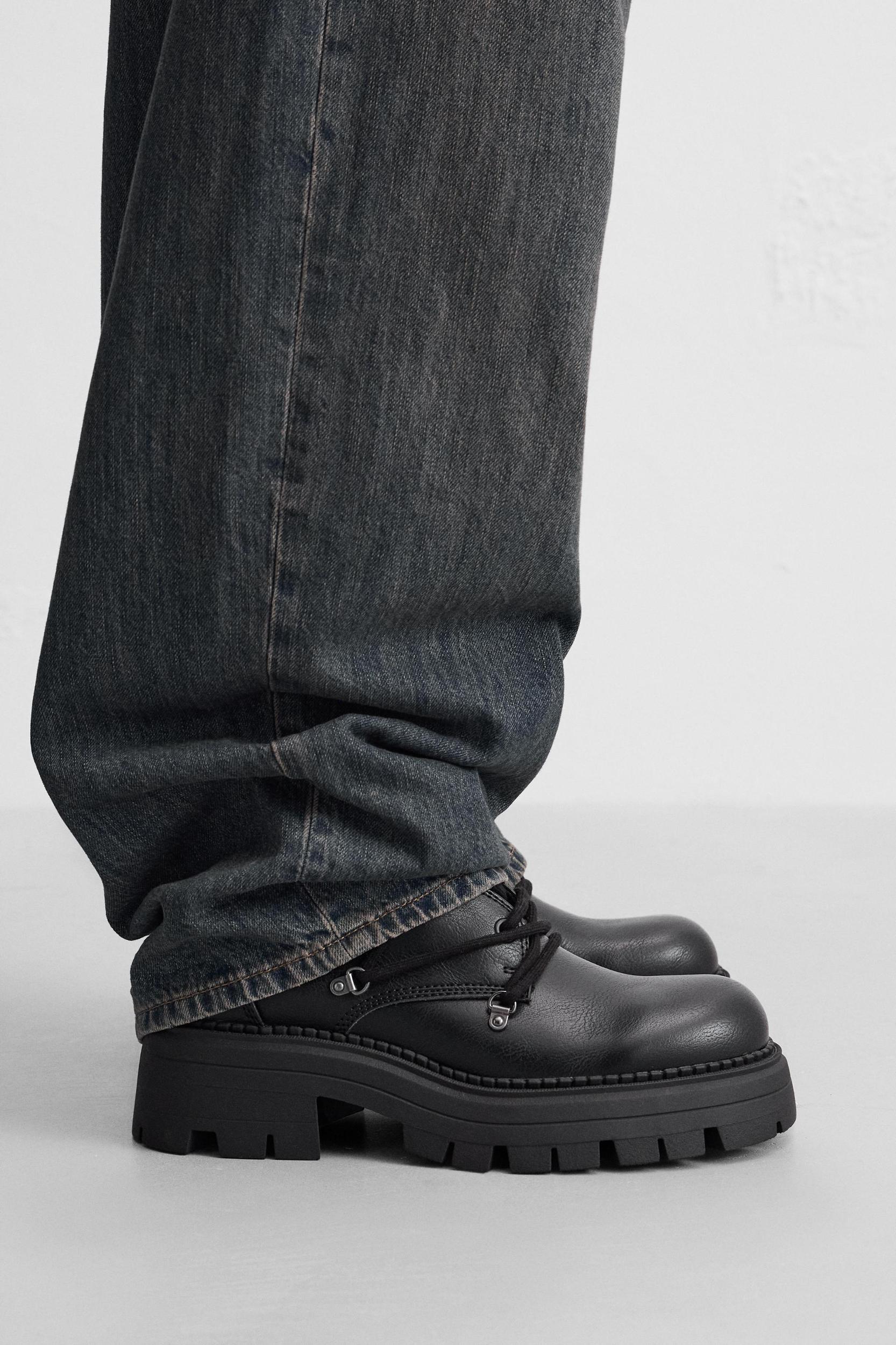 THICK-SOLED LACE-UP BOOTS Product Image