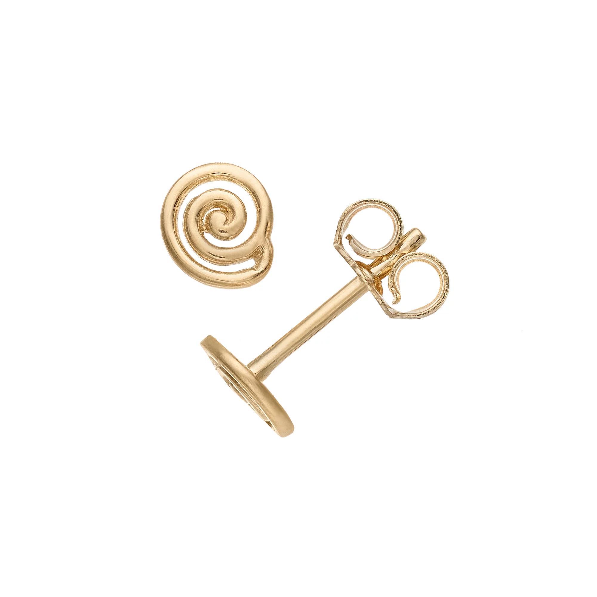 Au Naturale 14k Gold Swirl Stud Earrings, Women's Product Image