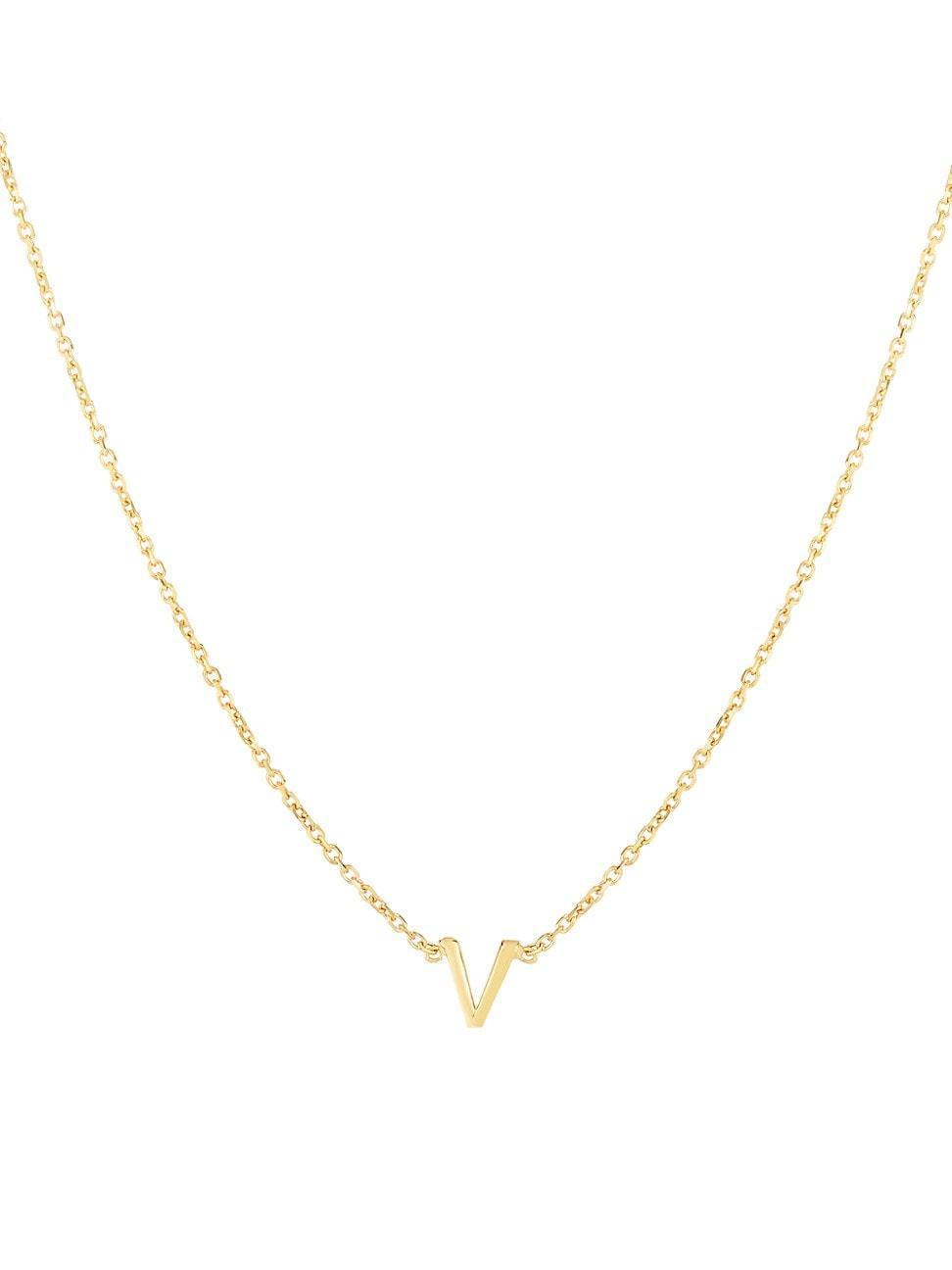 Womens 14K Yellow Gold Initial Pendant Necklace Product Image