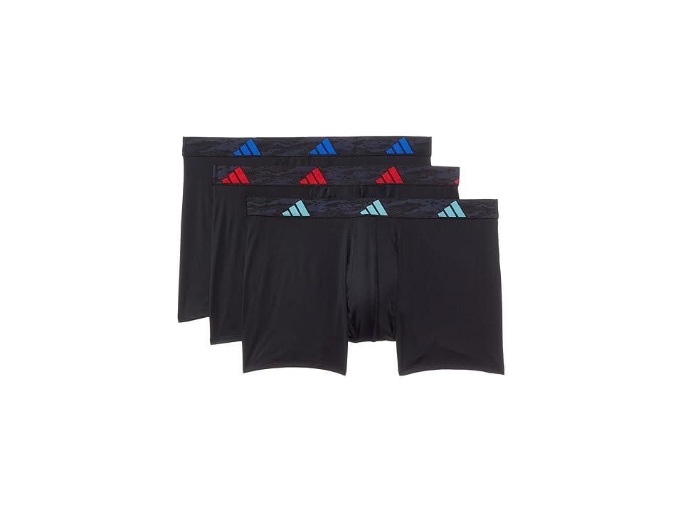 Men's adidas 3-pack Microfiber Trunks, Size: Large, Black Team Royal Blue Product Image