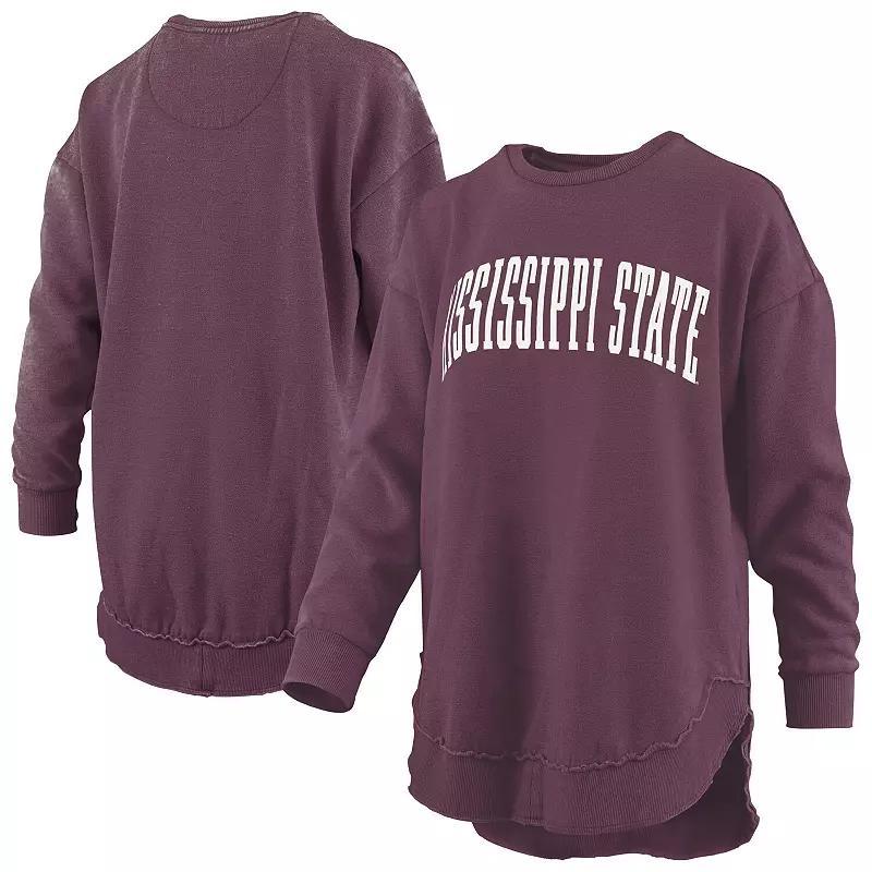 Women's Pressbox  Black Texas Longhorns Melange Poncho Vintage Fleece Long Sleeve Pullover Sweatshirt, Size: 2XL Product Image