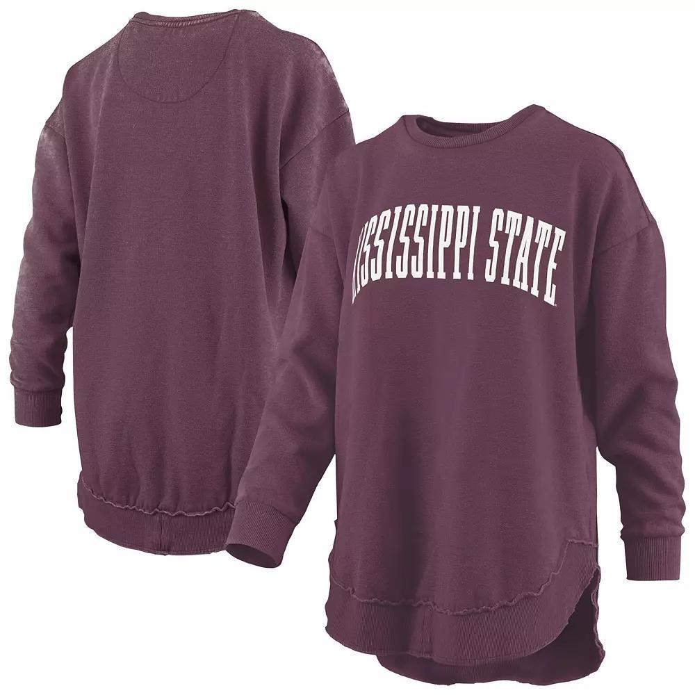 Women's Pressbox  Black Texas Longhorns Melange Poncho Vintage Fleece Long Sleeve Pullover Sweatshirt, Size: 2XL Product Image