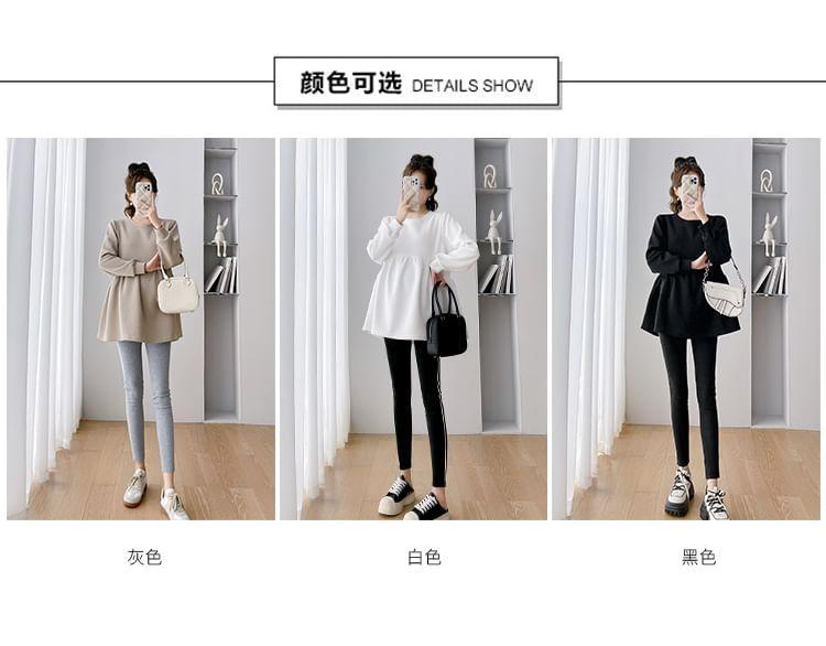 Maternity Round Neck Plain Sweatshirt Product Image