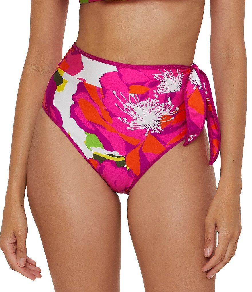 Trina Turk Bloom High Waist Sash Tie Swim Bottom Product Image