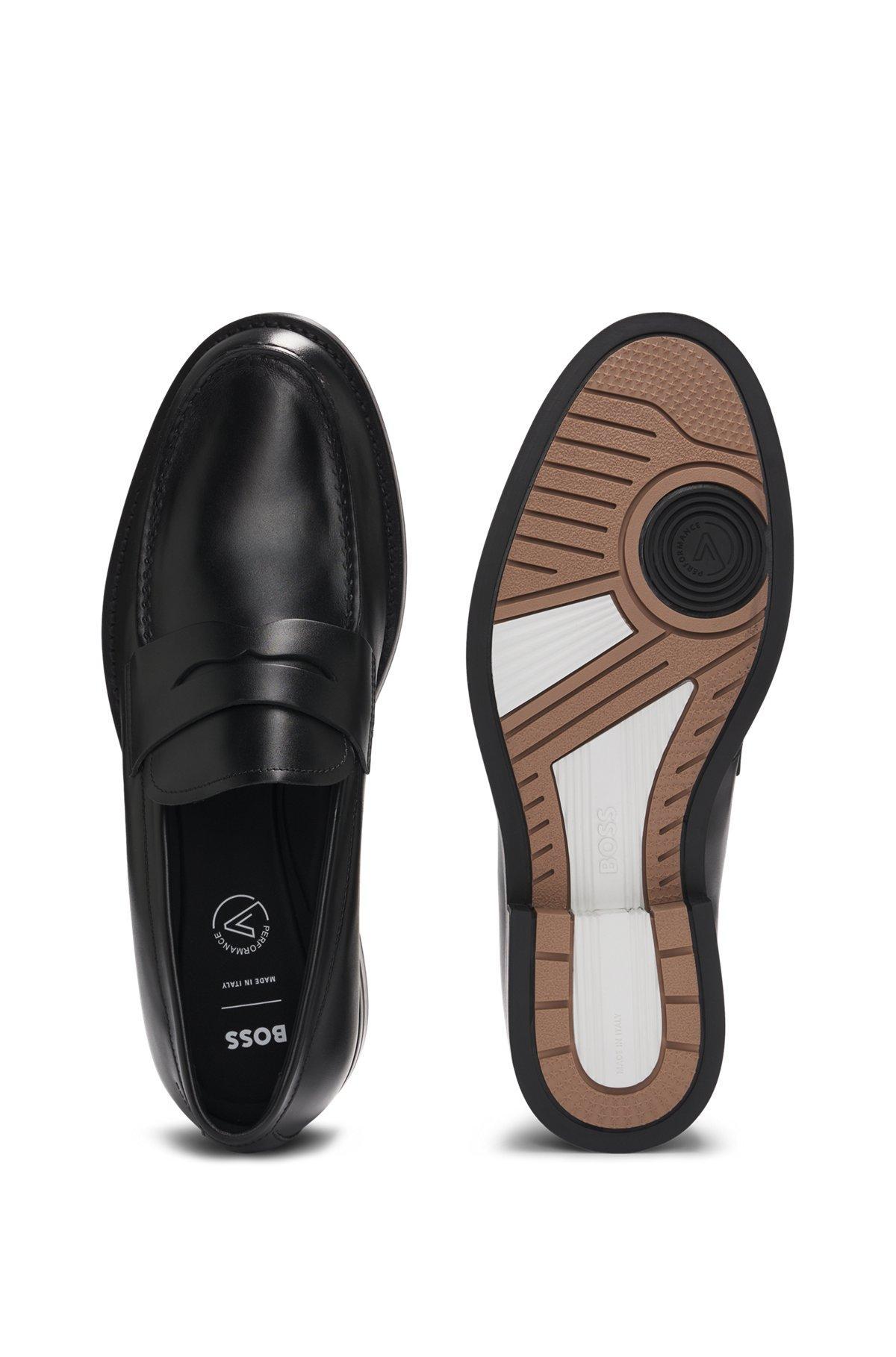Dressletic slip-on penny loafers in leather Product Image