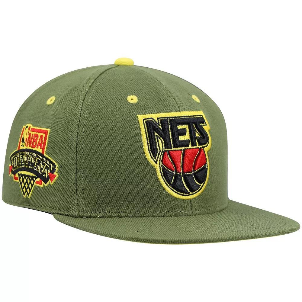Men's Mitchell & Ness x Lids Olive New Jersey Nets Dusty NBA Draft Hardwood Classics Fitted Hat, Size: 7 1/4, Nba Team Product Image
