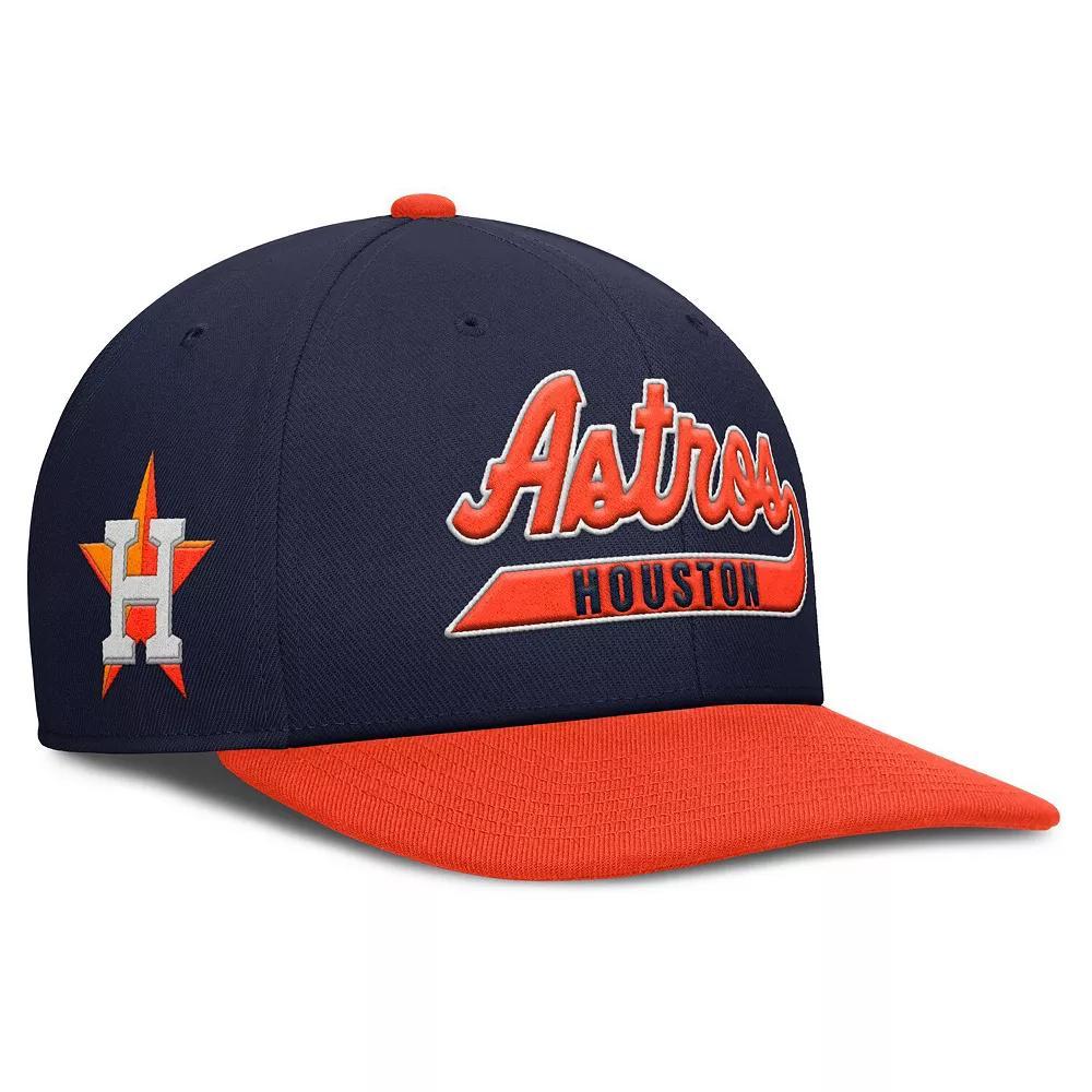 Men's Nike Navy/Orange Houston Astros Pro Performance Snapback Hat, Size: Medium/Large, Blue Product Image