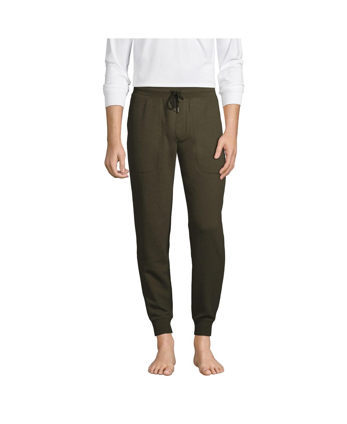 Men's Lands' End Waffle Jogger Pajama Pants, Size: Medium, Gray Grey Product Image