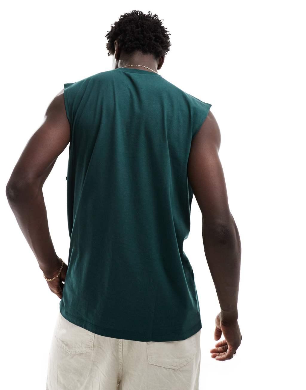 ASOS DESIGN oversized tank top with Marrakesh city chest print Product Image