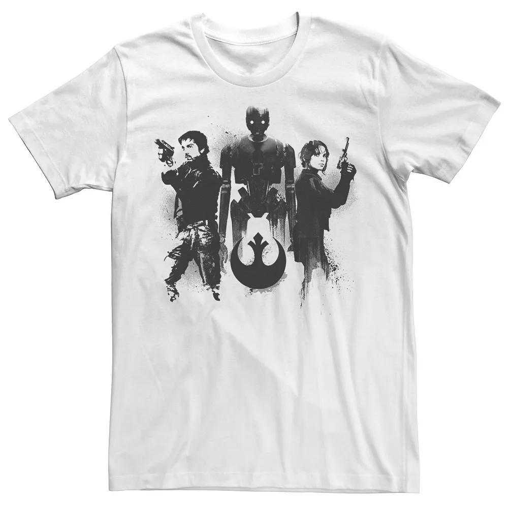 Men's Star Wars Rogue One Group Shot Paint Drip Portrait Tee, Size: 3XL, White Product Image
