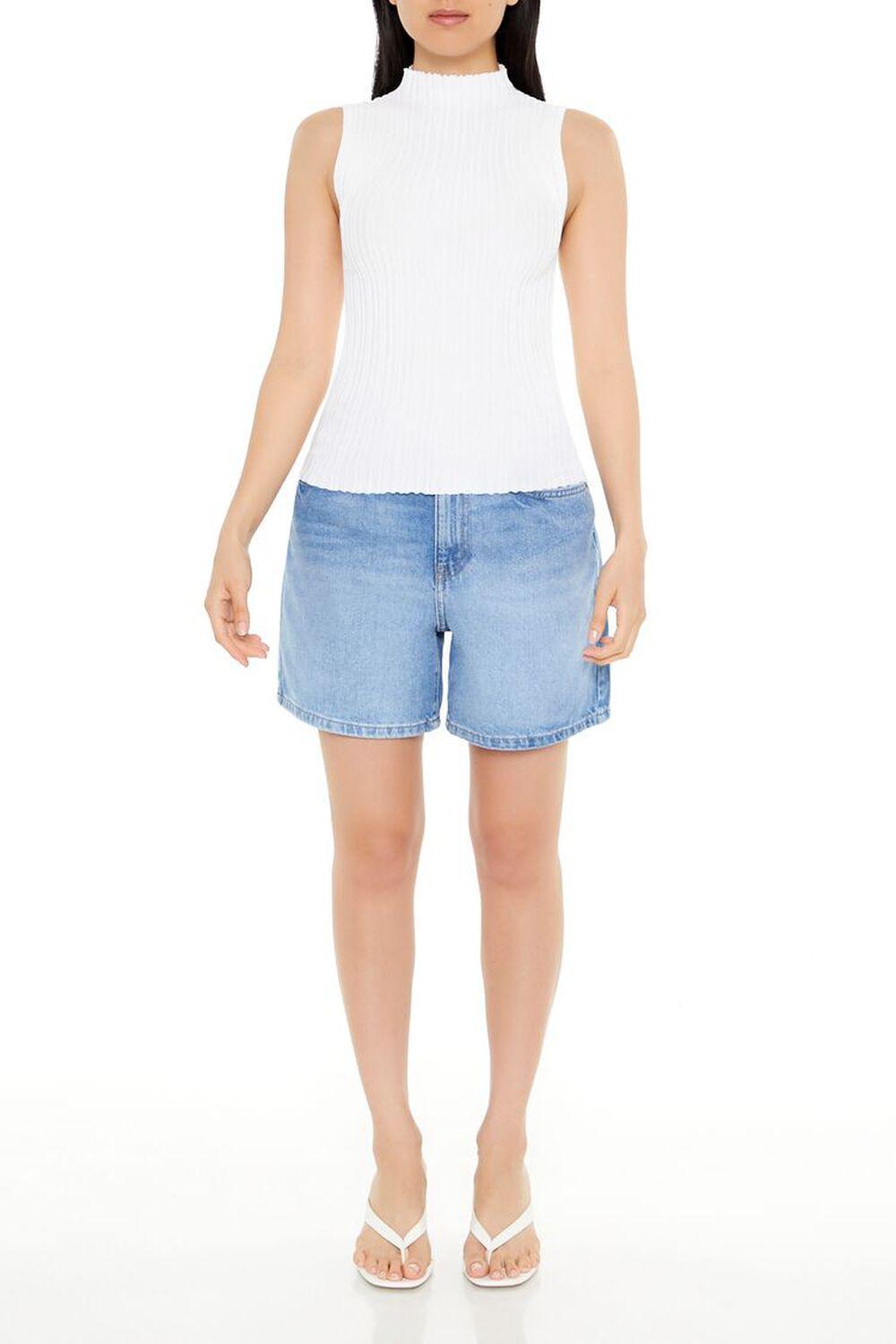 Ribbed Sleeveless Mock Neck Top | Forever 21 Product Image