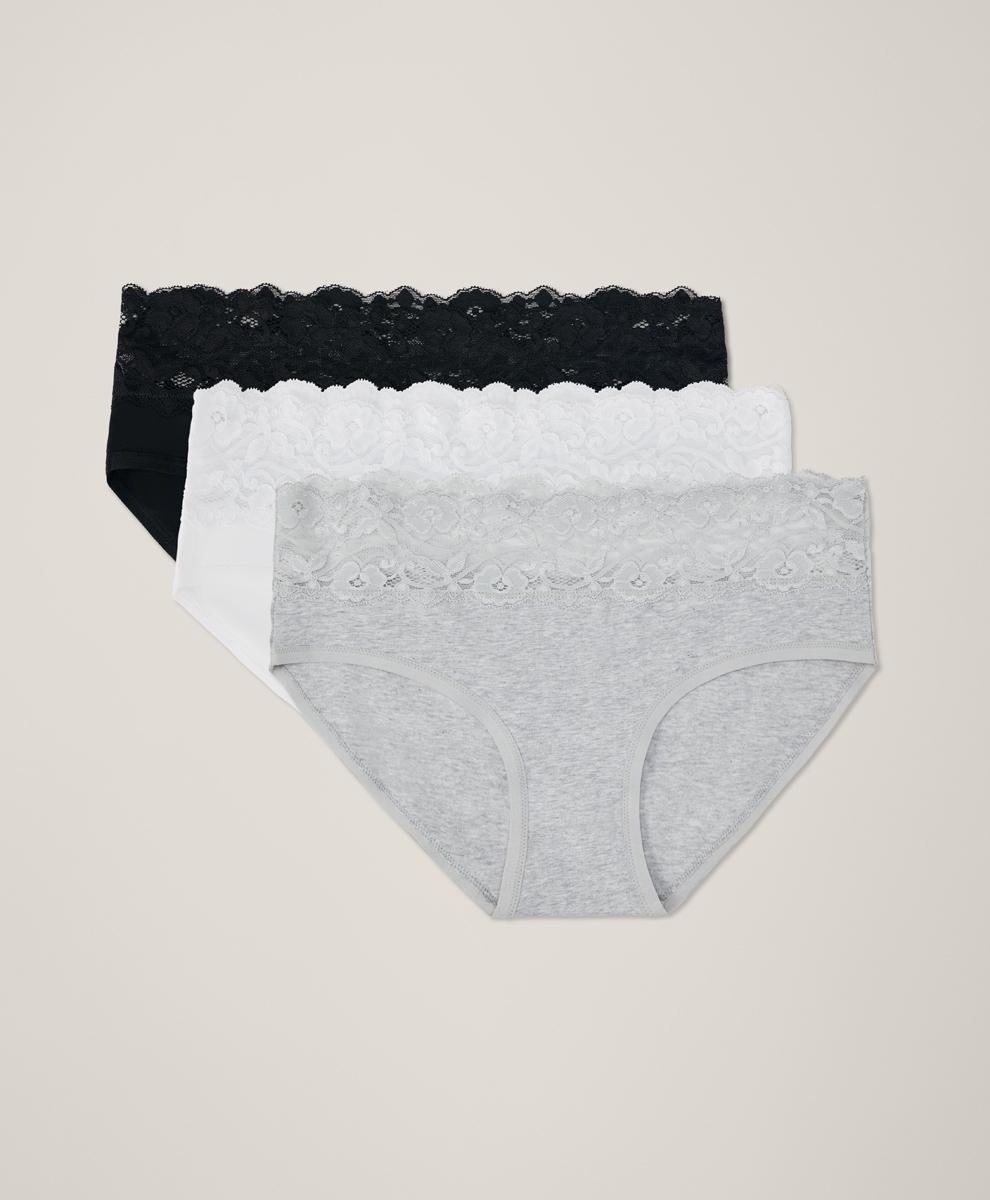 Womens Lace Waist Brief 3-Pack S Product Image