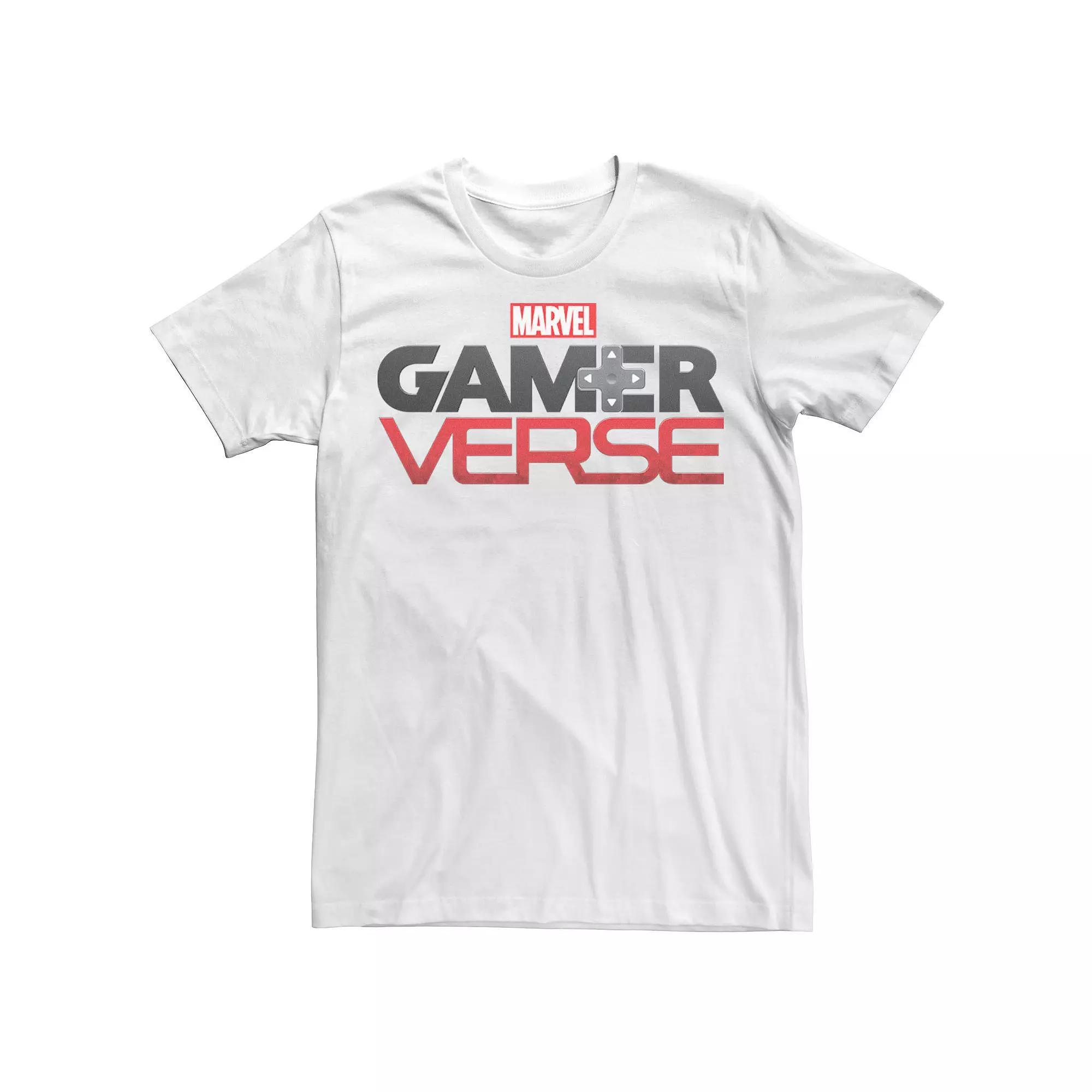 Men's Marvel Gamerverse Stacked Logo Tee, Size: Small, White Product Image