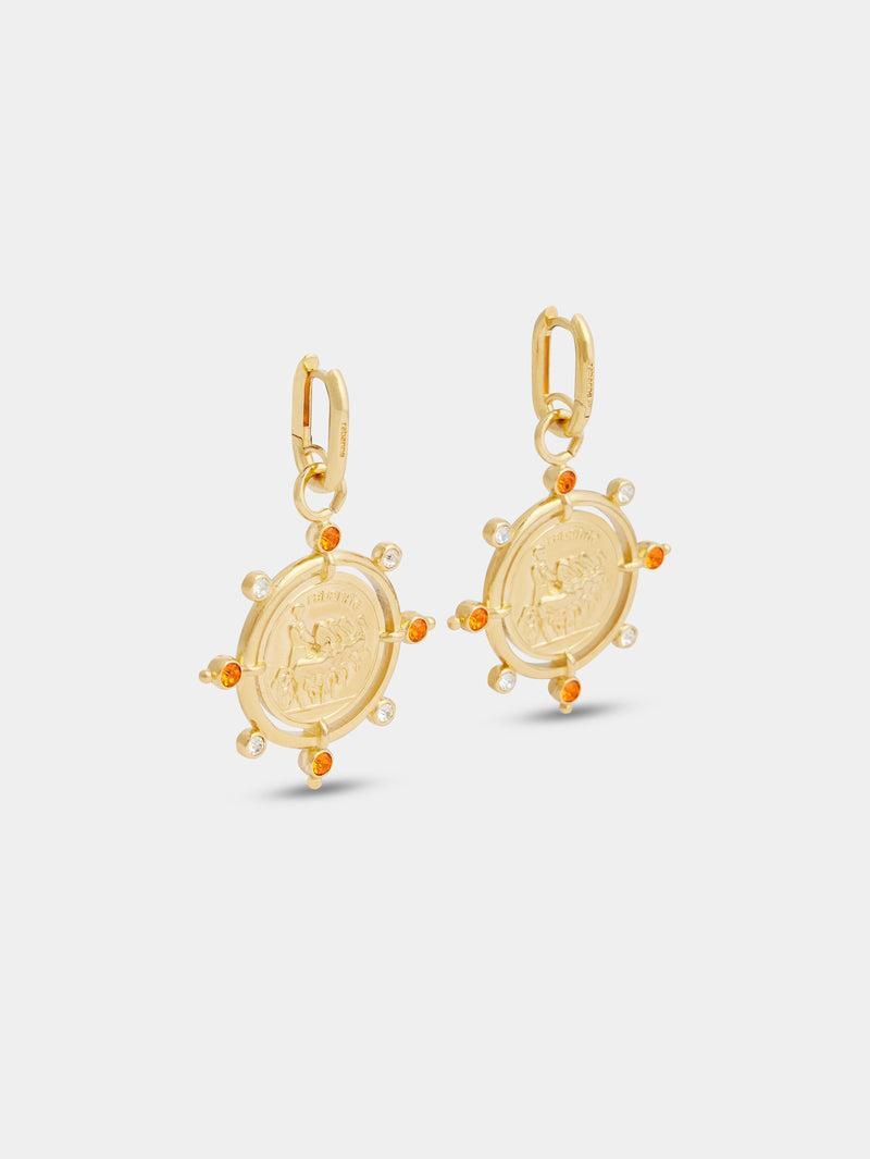 Sun Date medal earrings Product Image