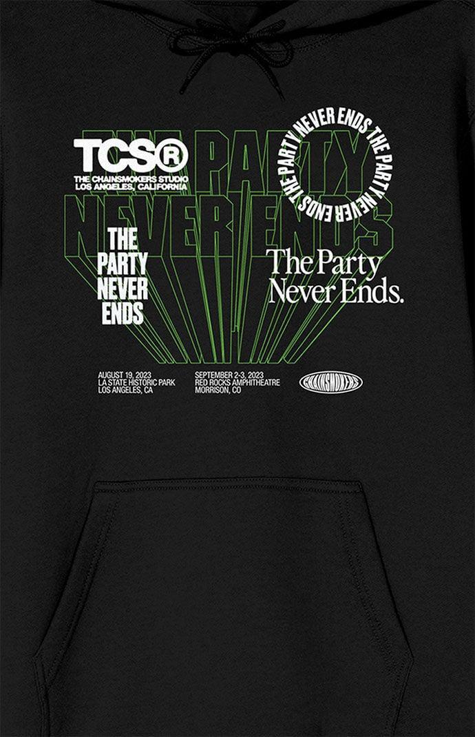 Men's The Chainsmokers Party Never Ends Graphic Hoodie, Size: Small, Black Product Image