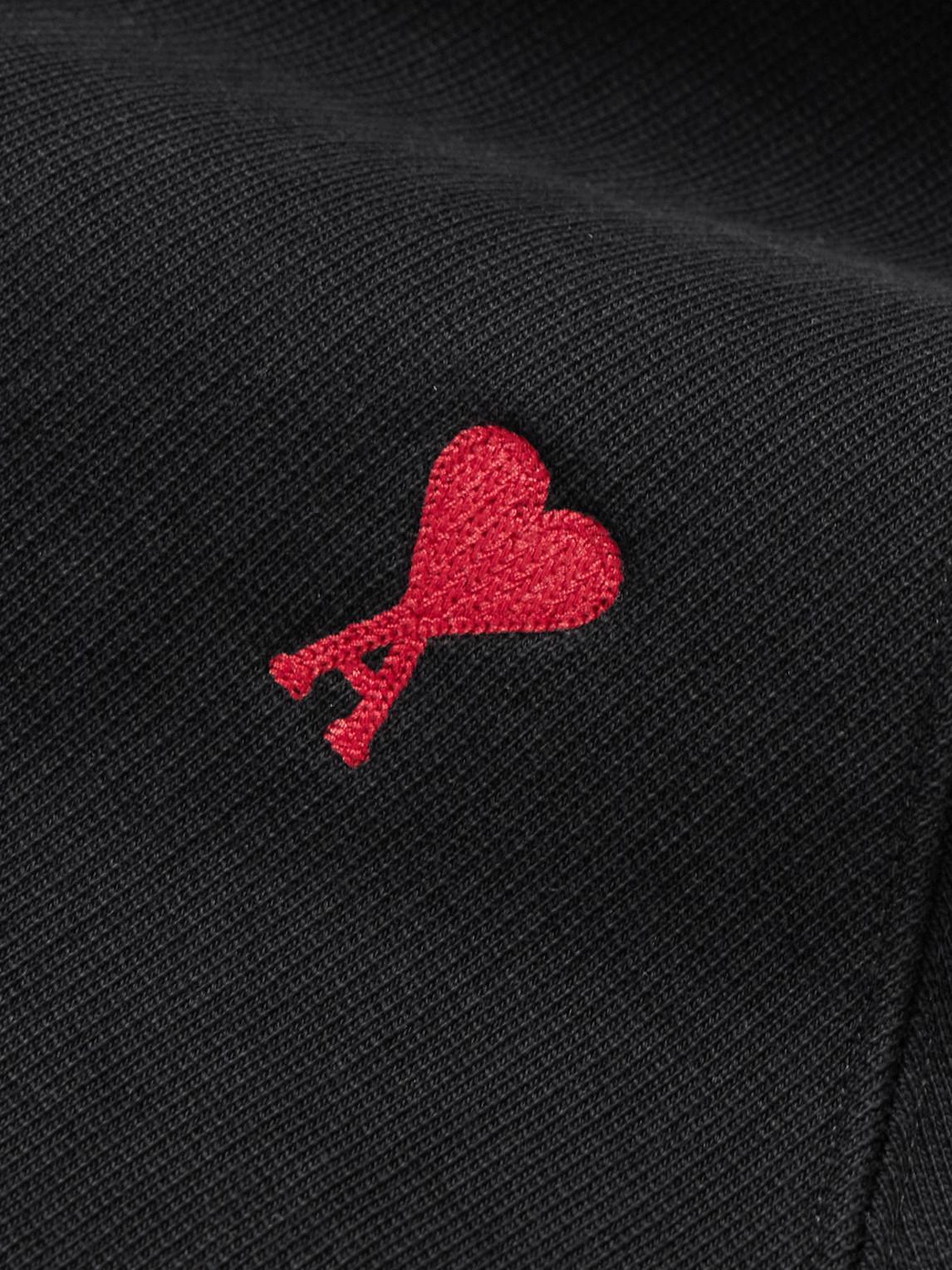 AMI ALEXANDRE MATTIUSSI Ami Classic Black Sweater With Round Neckline And Emblem Detail Product Image
