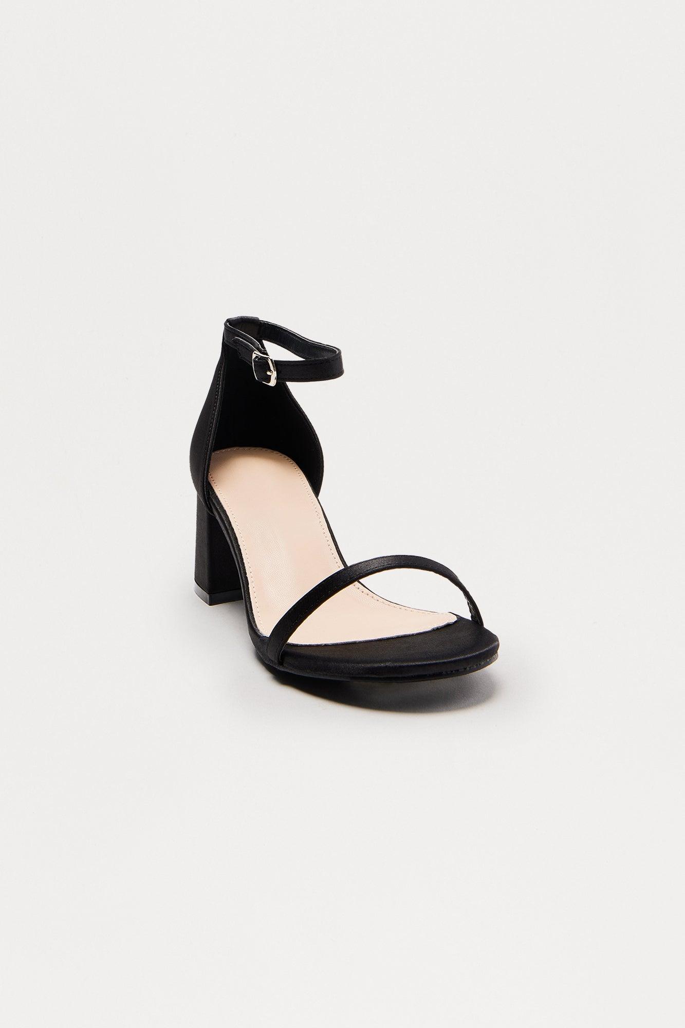 Klio Ankle Strap Heels - Black Product Image