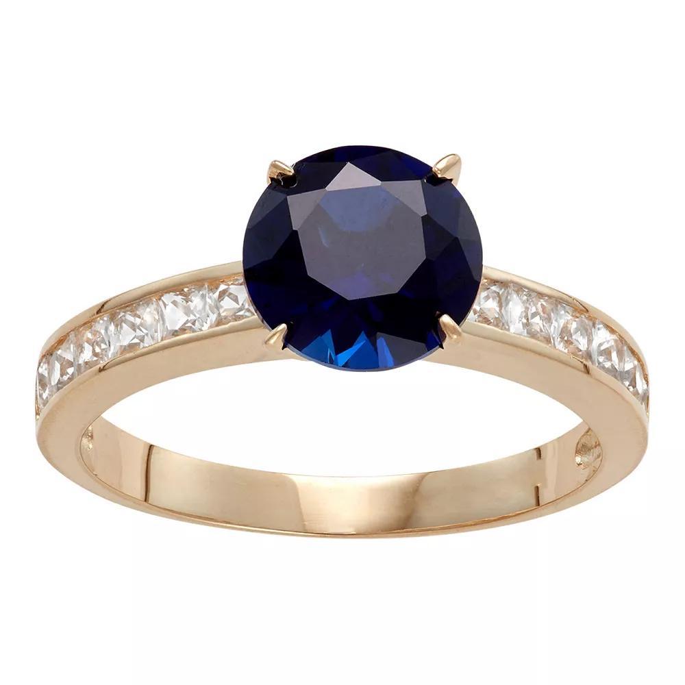 Designs by Gioelli 10k Gold Lab-Created Blue & White Sapphire Ring, Women's, Size: 9 Product Image