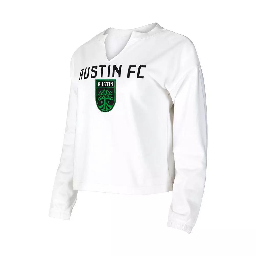 Womens Concepts Sport White Austin FC Sunray Notch Neck Long Sleeve T-Shirt Product Image