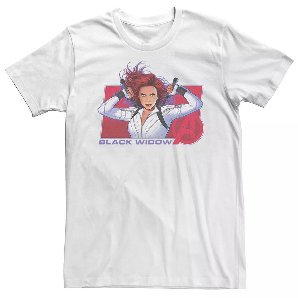 Big & Tall Marvel Black Widow Purple Hue Portrait Tee, Men's, Size: 3XL Tall, White Product Image