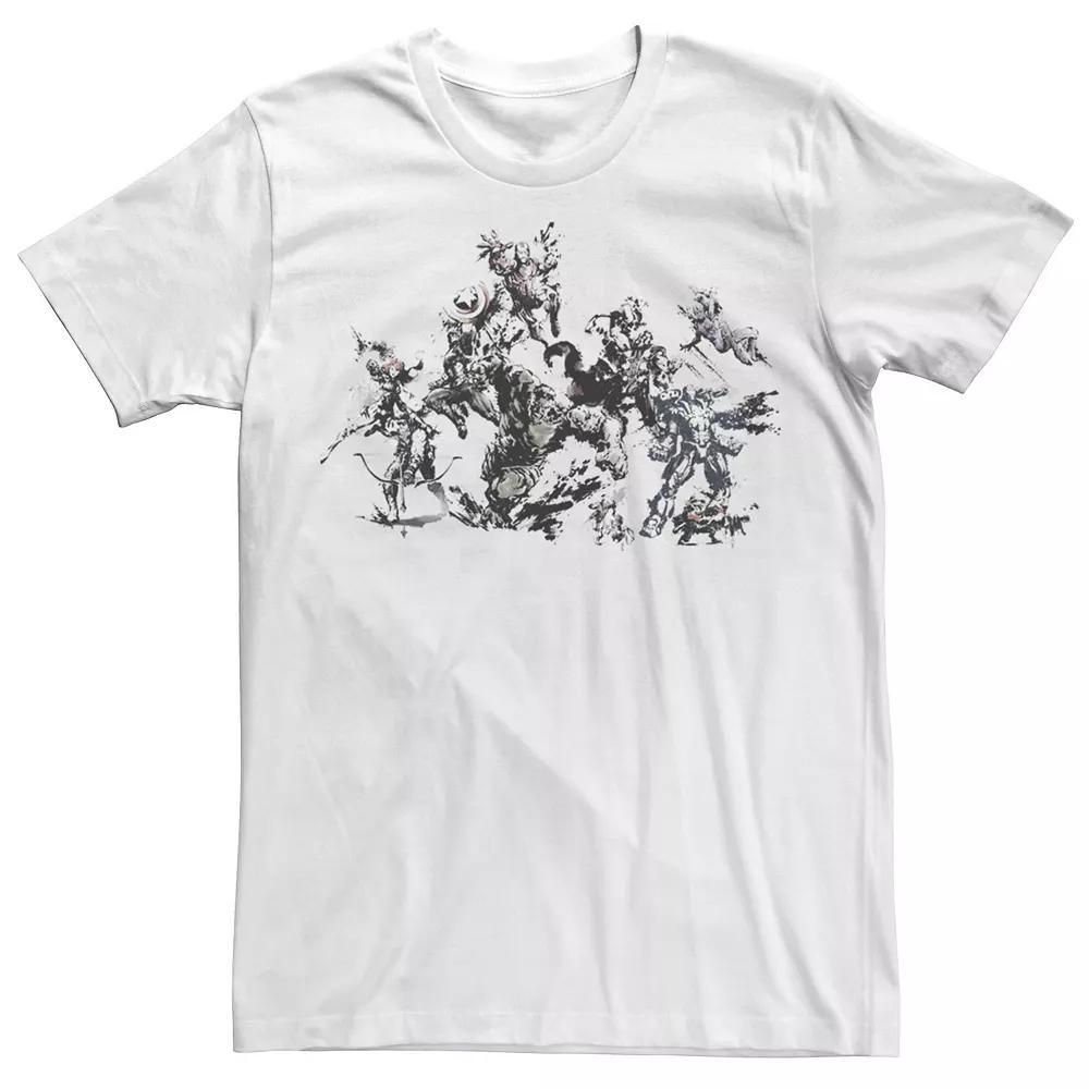 Men's Marvel Avengers Splat Art Poster Graphic Tee, Size: XL, White Product Image