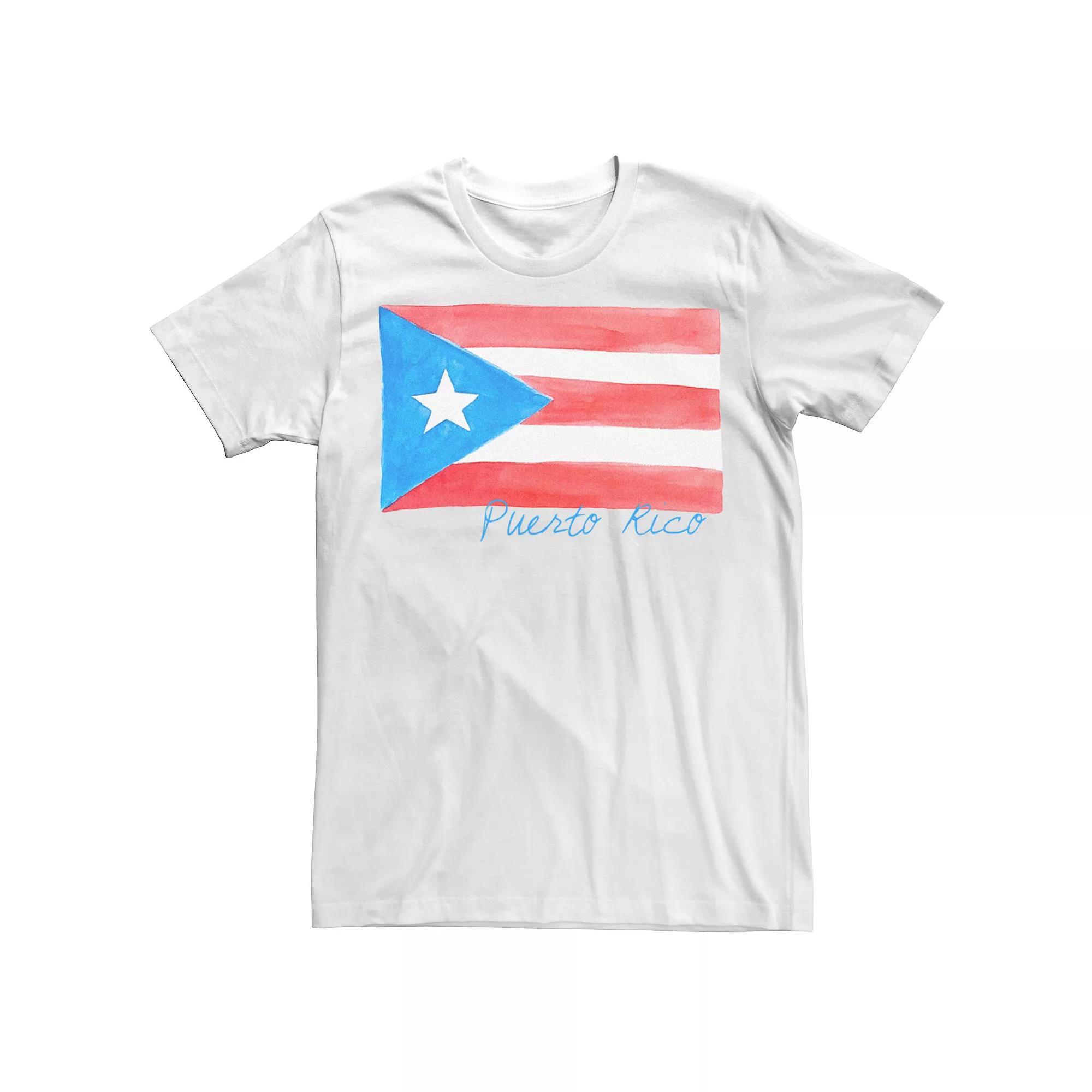 Men's HHM Puerto Rico Flag Watercolor Tee, Size: XS, White Product Image