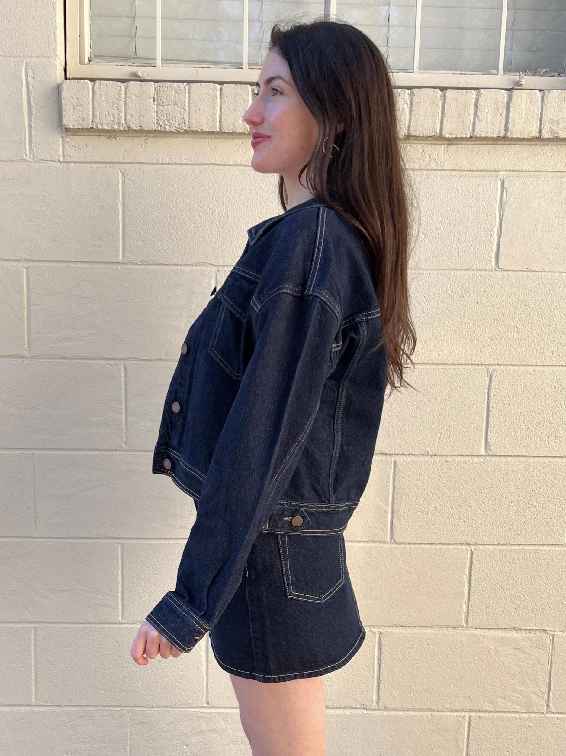 Harley Dark Wash Denim Jacket Product Image