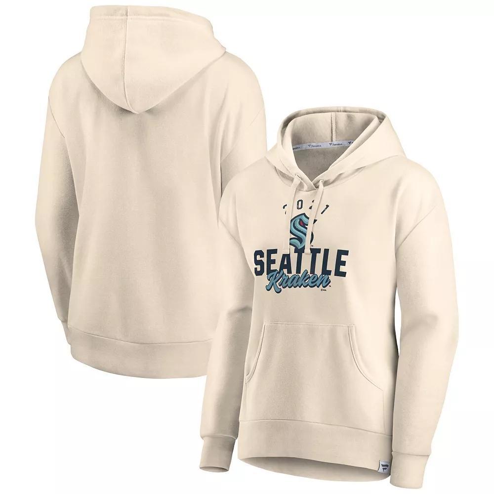 Women's Fanatics Branded Oatmeal Seattle Kraken Carry the Puck Pullover Hoodie Sweatshirt, Size: Large, Krk Beige Product Image