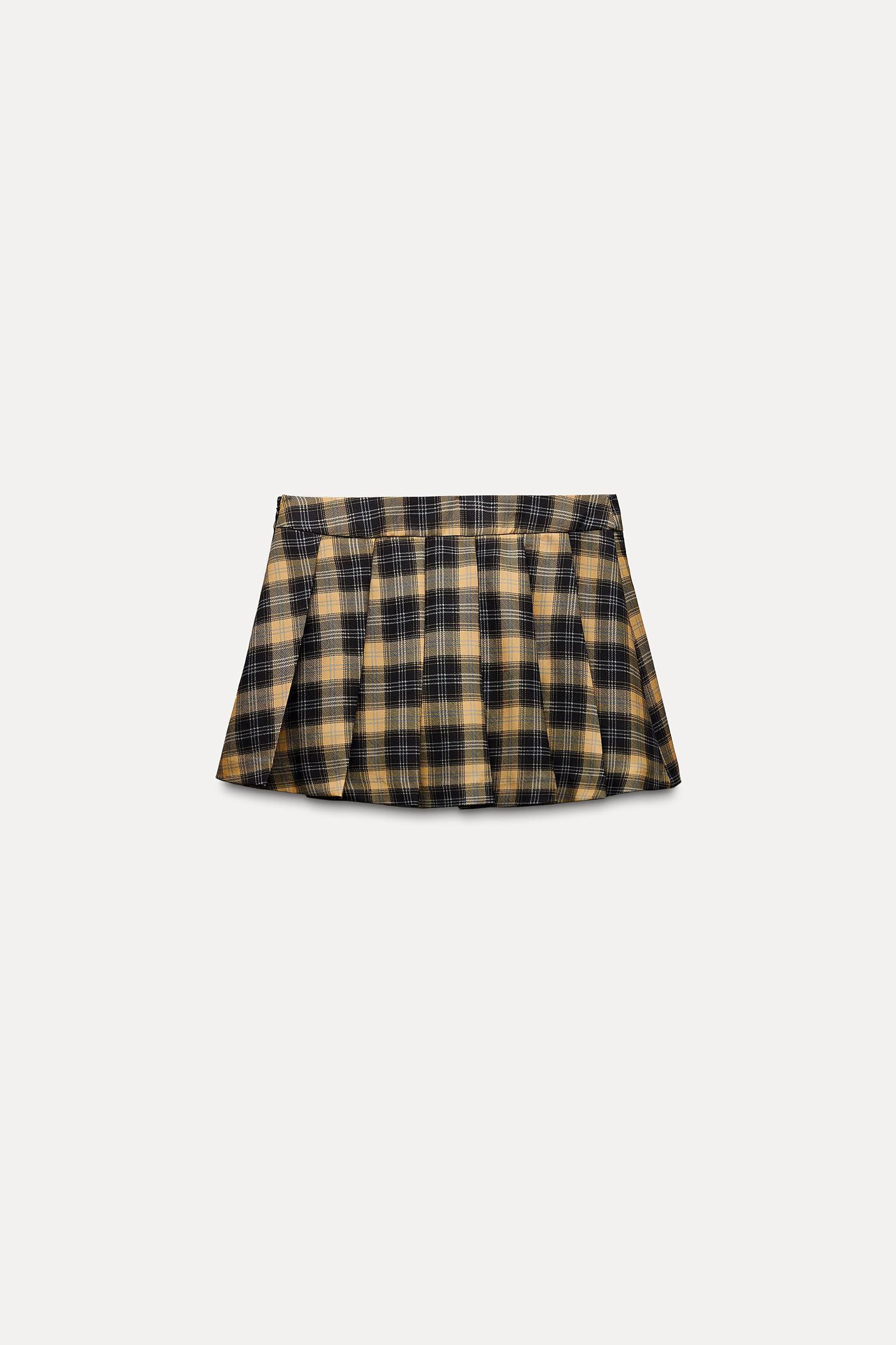 CHECKERED ZIPPERED SKORT Product Image