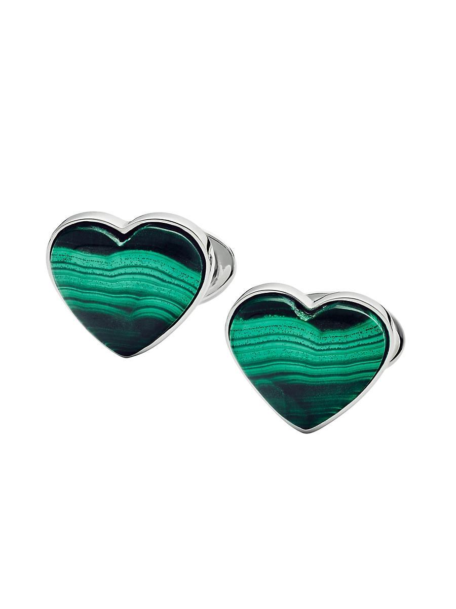 Mens Malachite Heart Cufflinks Product Image