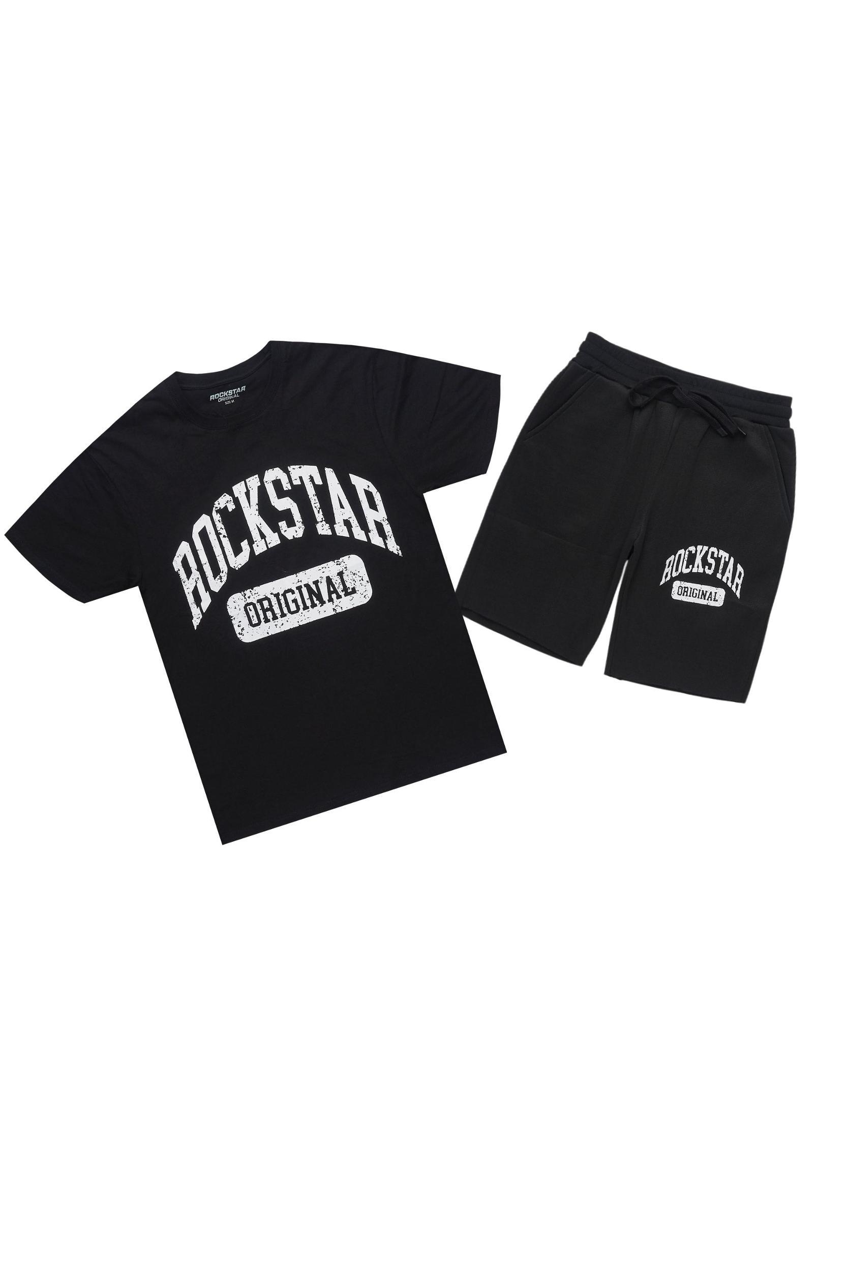Javonuna Black T-Shirt Short Set Female Product Image