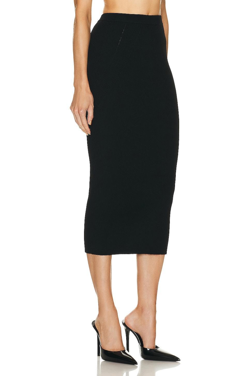 Alexander McQueen High Waisted Pencil Midi Skirt Black. (also in ). Product Image