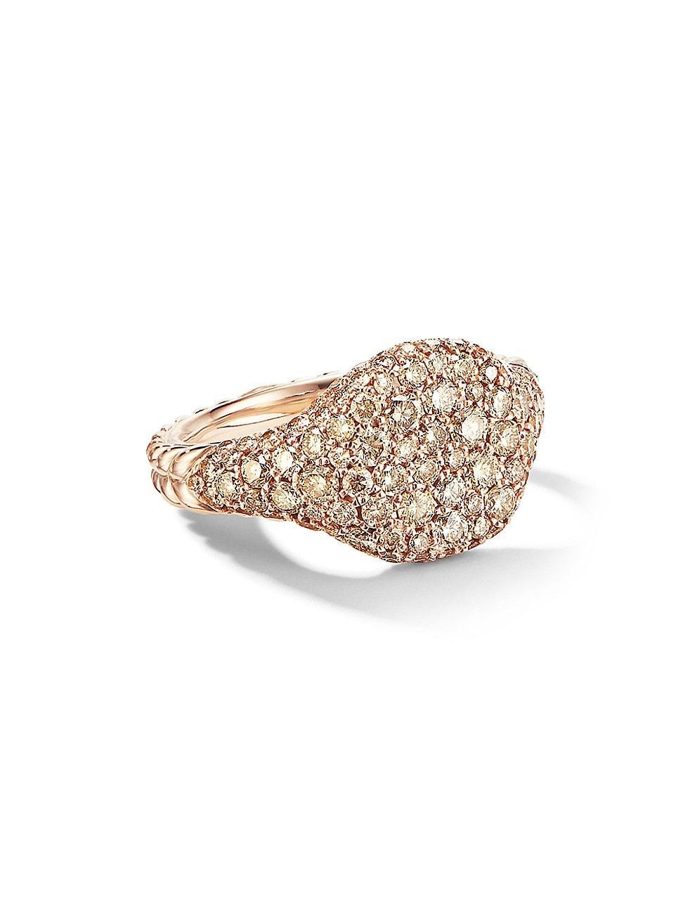 Womens Chevron Pinky Ring in 18K Rose Gold Product Image