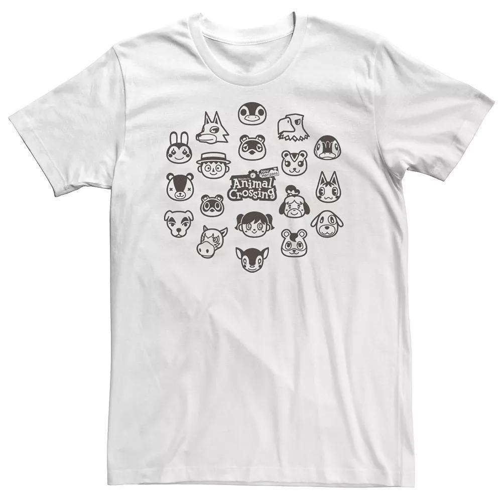Big & Tall Animal Crossing New Horizons Group Shot Villagers Tee, Men's, Size: XL Tall, White Product Image
