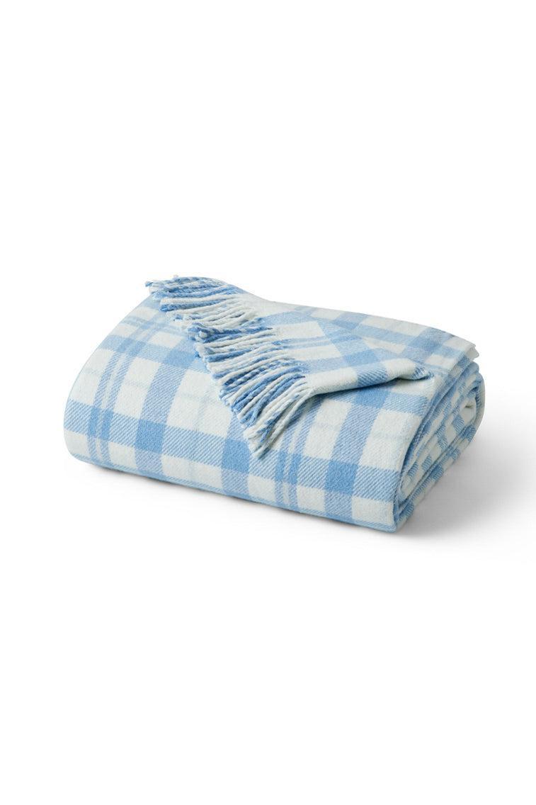 Queen Plaid Throw Blanket - BLUE PLAID Product Image