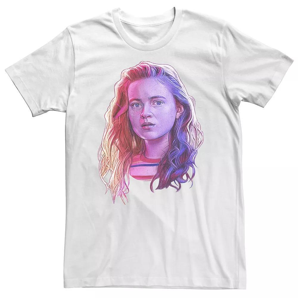 Big & Tall Stranger Things Max Large Rose Tone Portrait Tee, Men's, Size: 3XL Tall, White Product Image