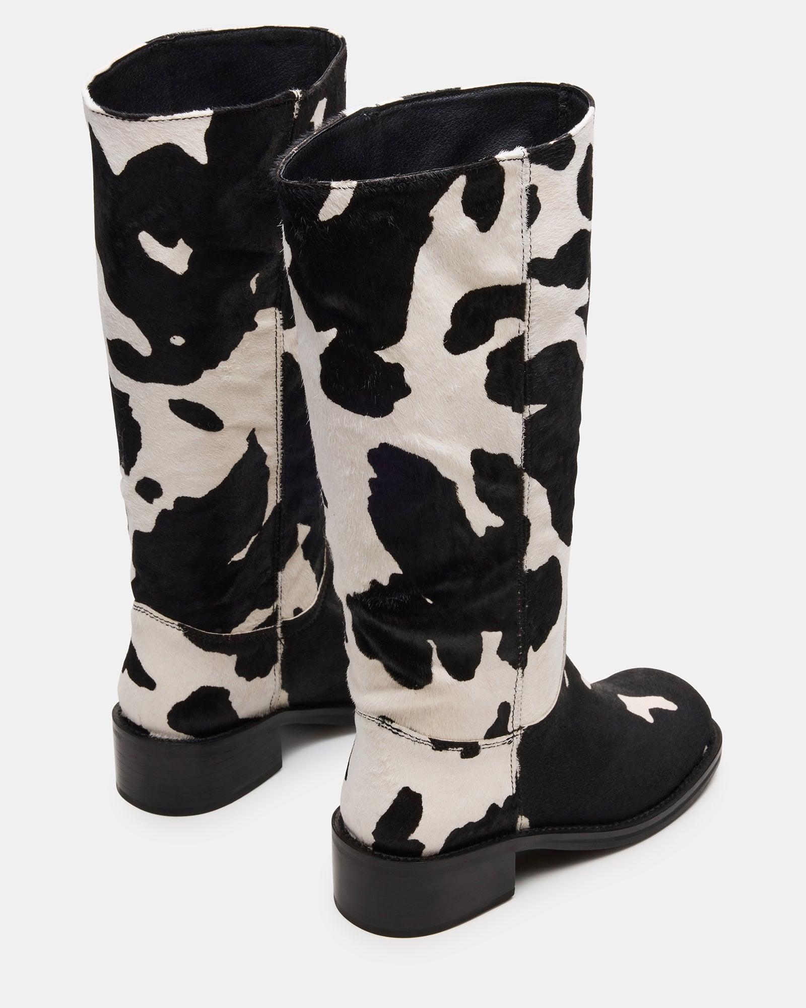 RIGGS BLACK COW PRINT WIDE CALF Female Product Image