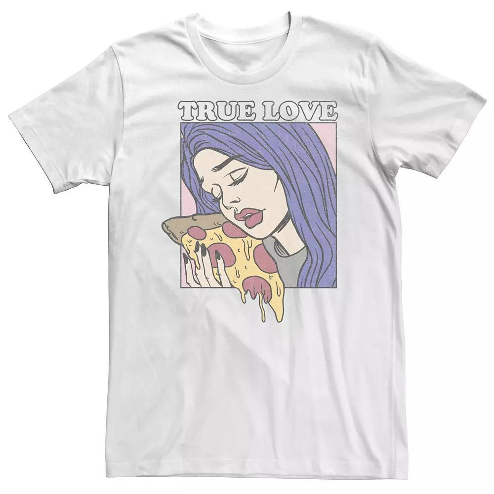 Big & Tall True Love Holding Pizza Portrait Tee, Men's, Size: 5XL, White Product Image