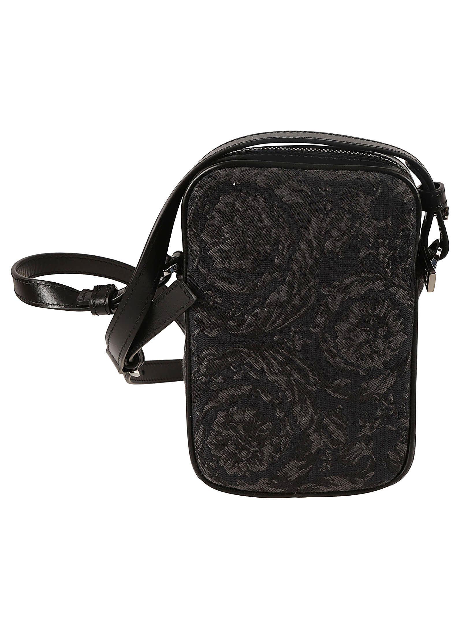 VERSACE Jacquard Shoulder Bag In Black Product Image