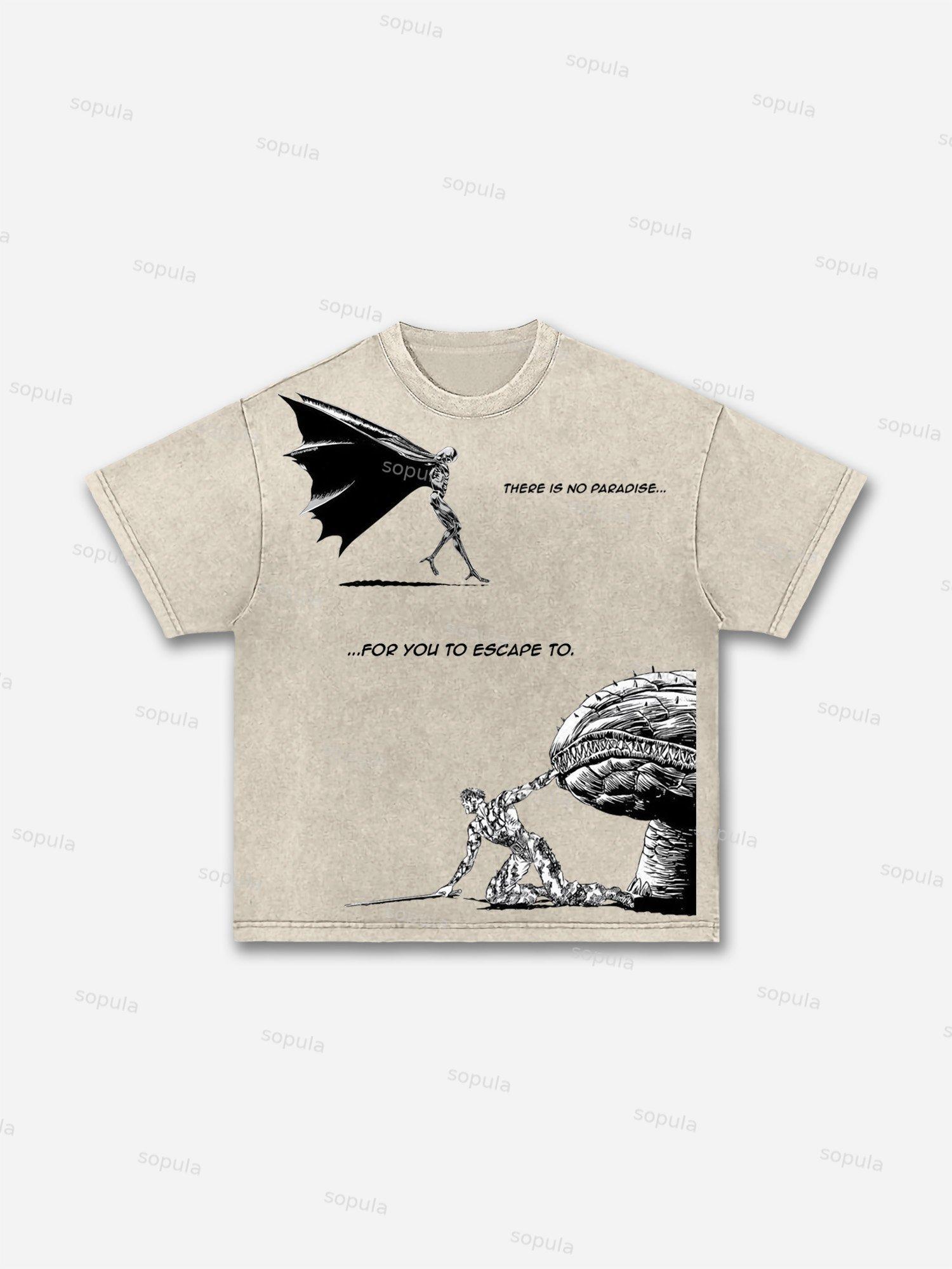 Berserk Manga Graphic Acid Wash T-shirt Product Image