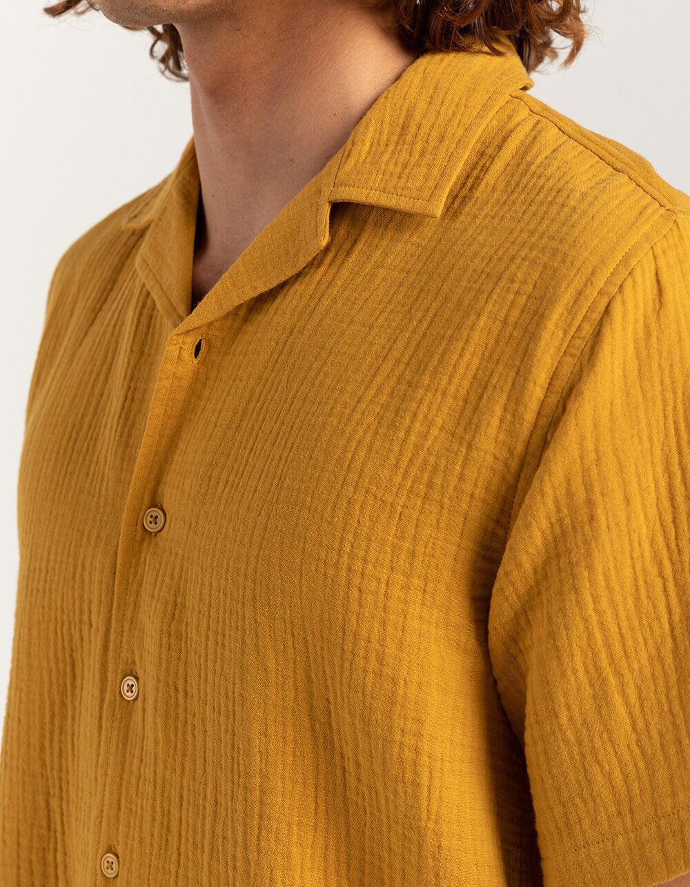 RSQ Mens Gauze Camp Shirt - GOLD Product Image