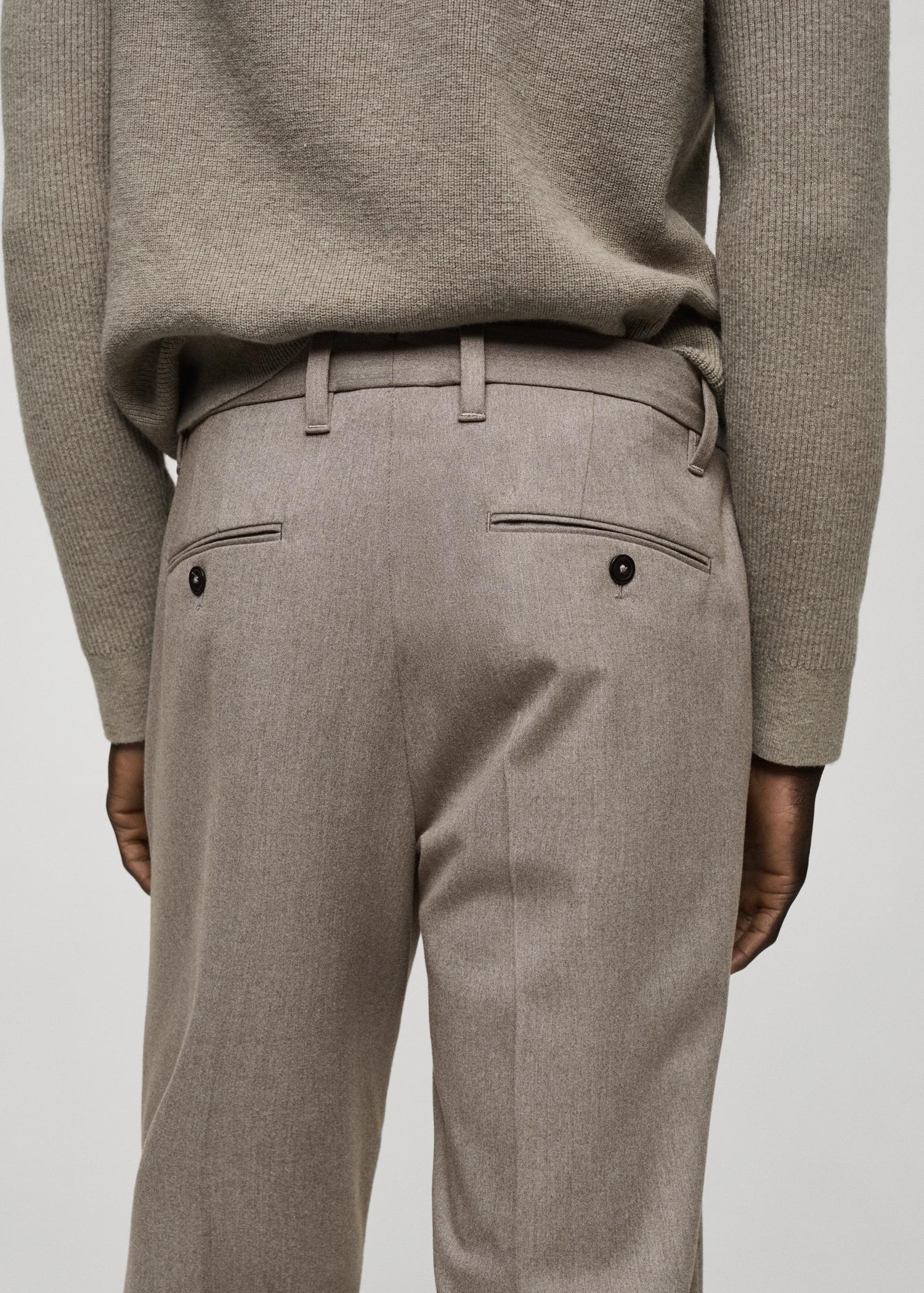 Slim-fit flannel pants - Men | MANGO USA Product Image