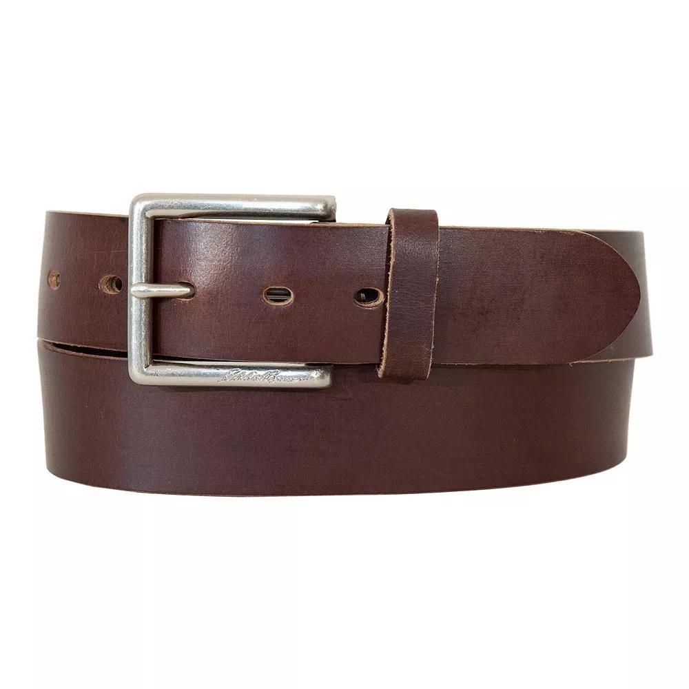 Men's Eddie Bauer 1.45-in. Reinforced Tab Leather Belt, Size: Medium, Brown Product Image