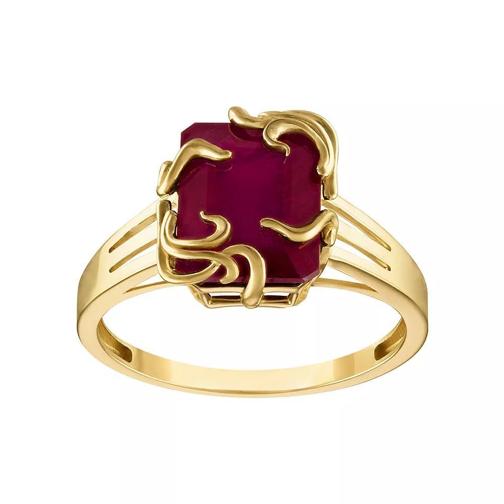 Tiara 10k Gold Genuine Ruby Medusa Ring, Womens Yellow Product Image