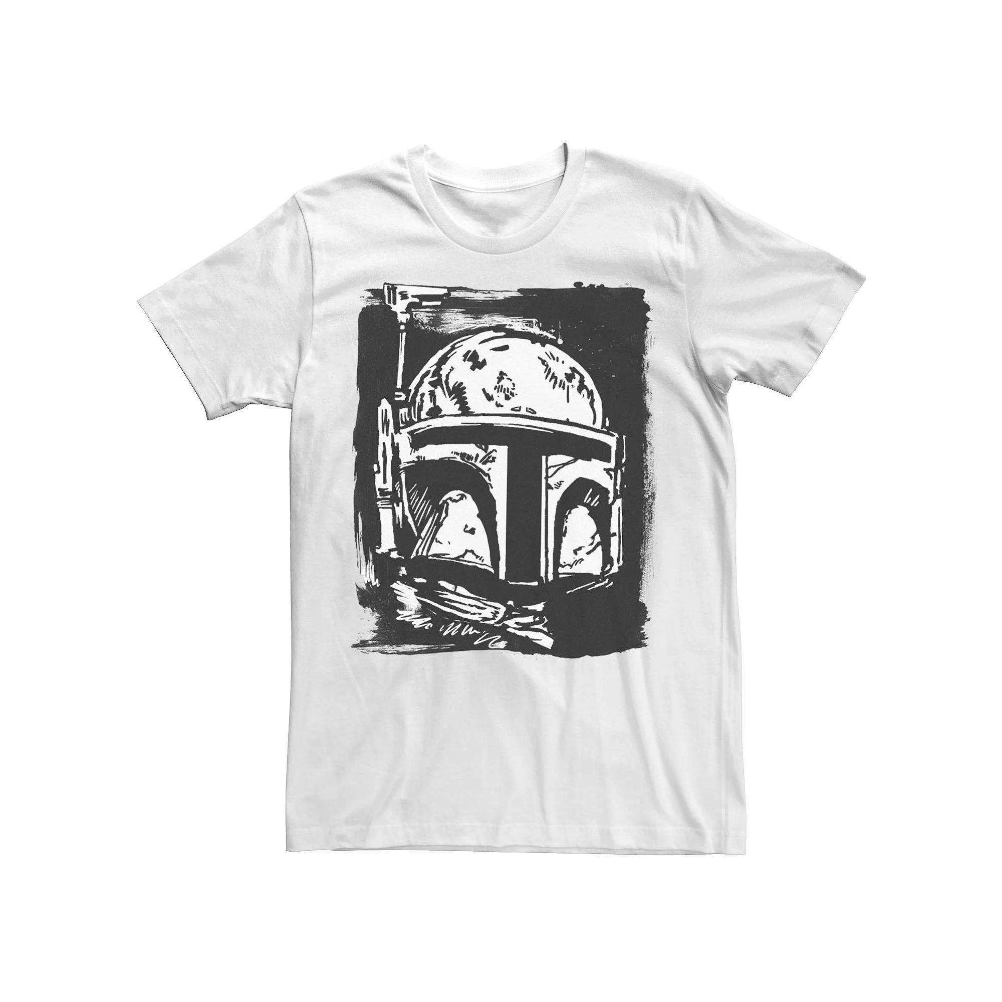 Men's Star Wars Boba Fett Paint Smear Stamp Tee, Size: Medium, White Product Image