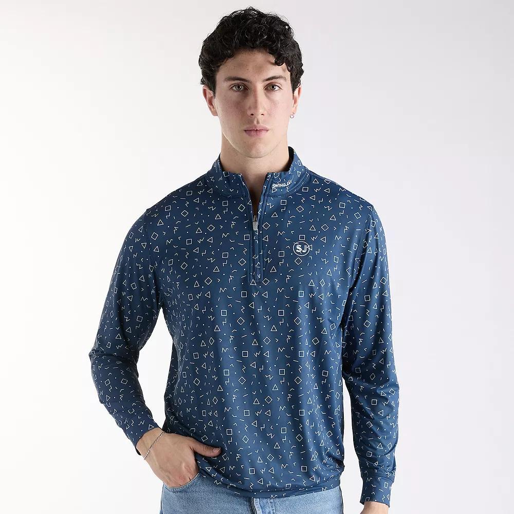 Men's SwingJuice Memphis Geometric Golf Quarter Zip Pullover, Size: XL, Blue Product Image