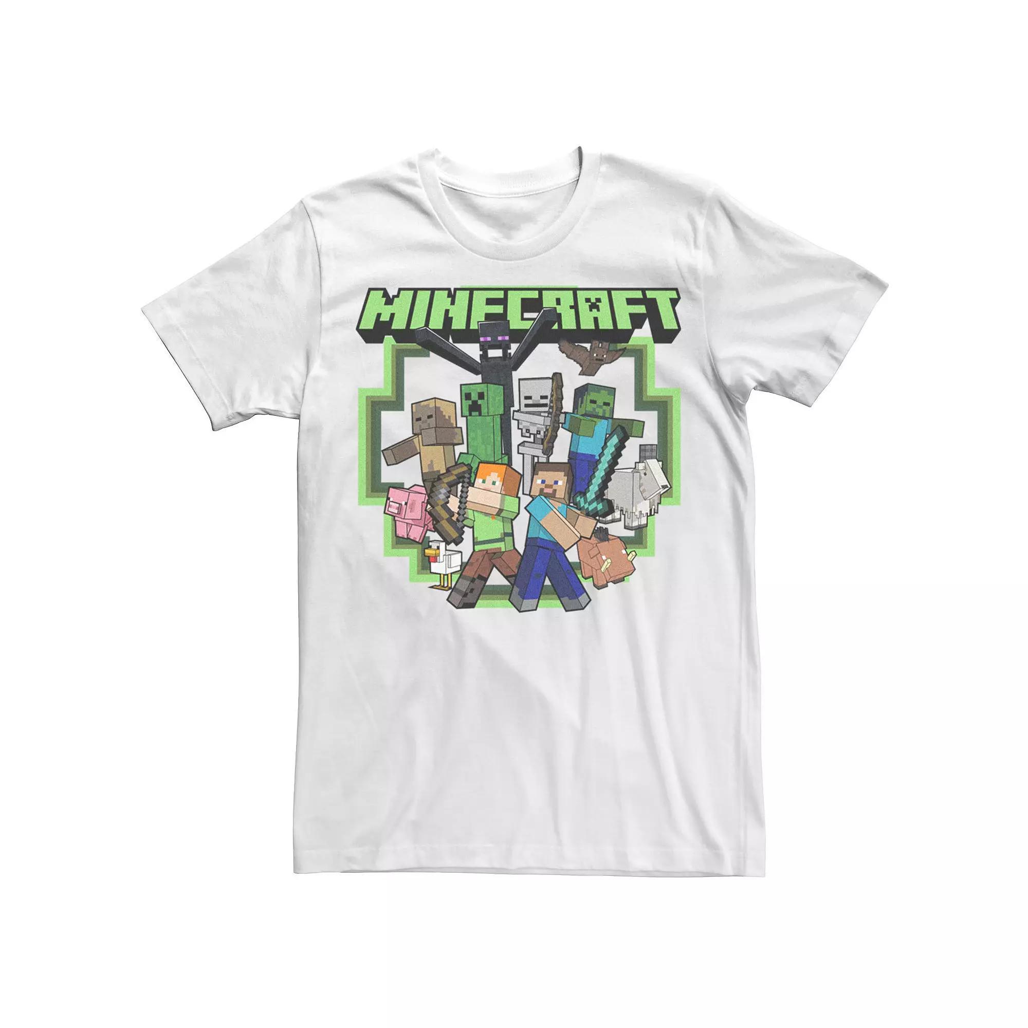 Men's Minecraft All Aboard Build Create Explore Tee, Size: XS, White Product Image